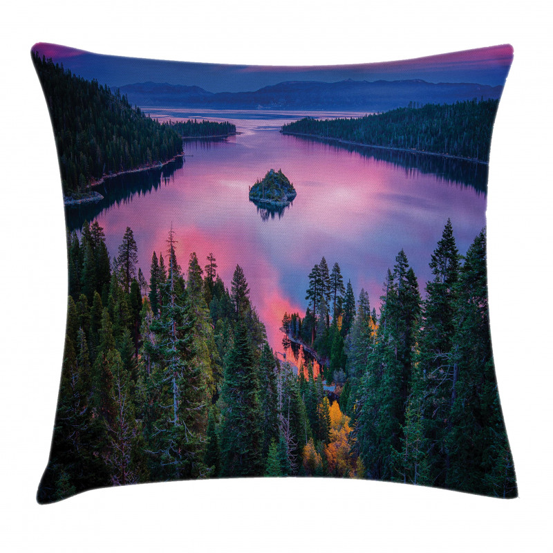 Forest and Lake View Pillow Cover