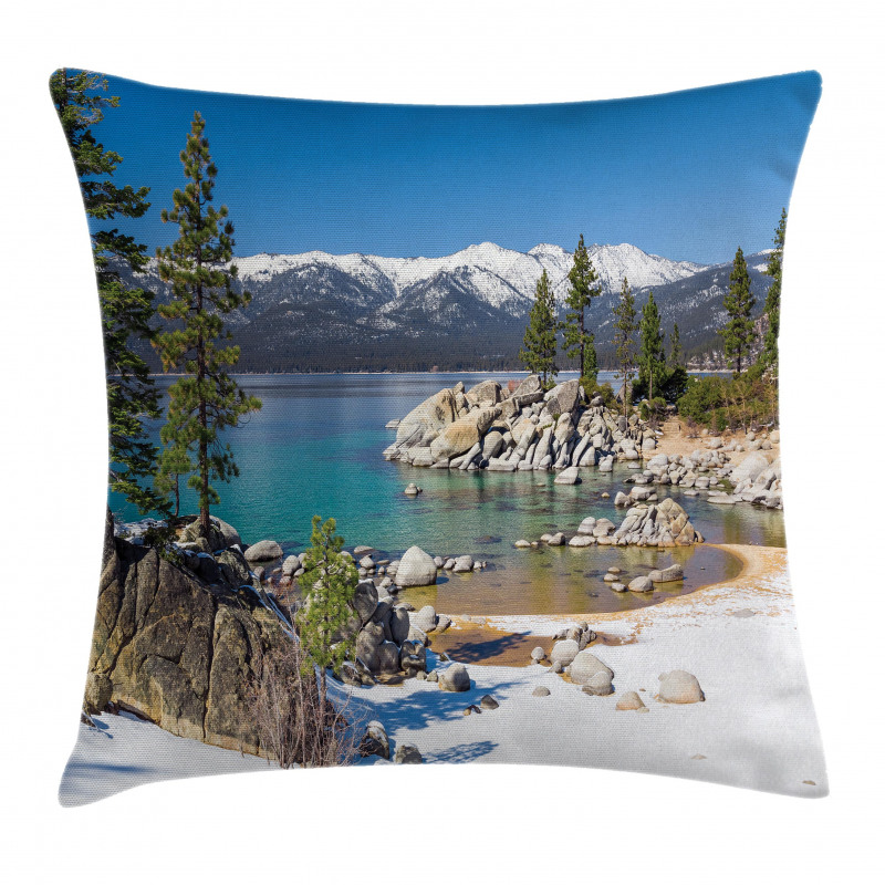 Snowy Mountains Lake Pillow Cover