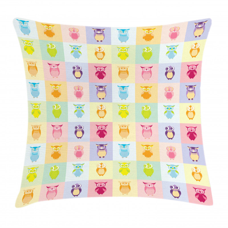Colorful Owl Kids Pillow Cover