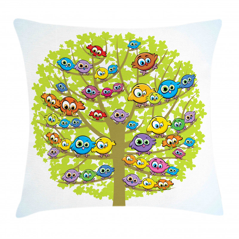 Canary Bird Fun Family Pillow Cover