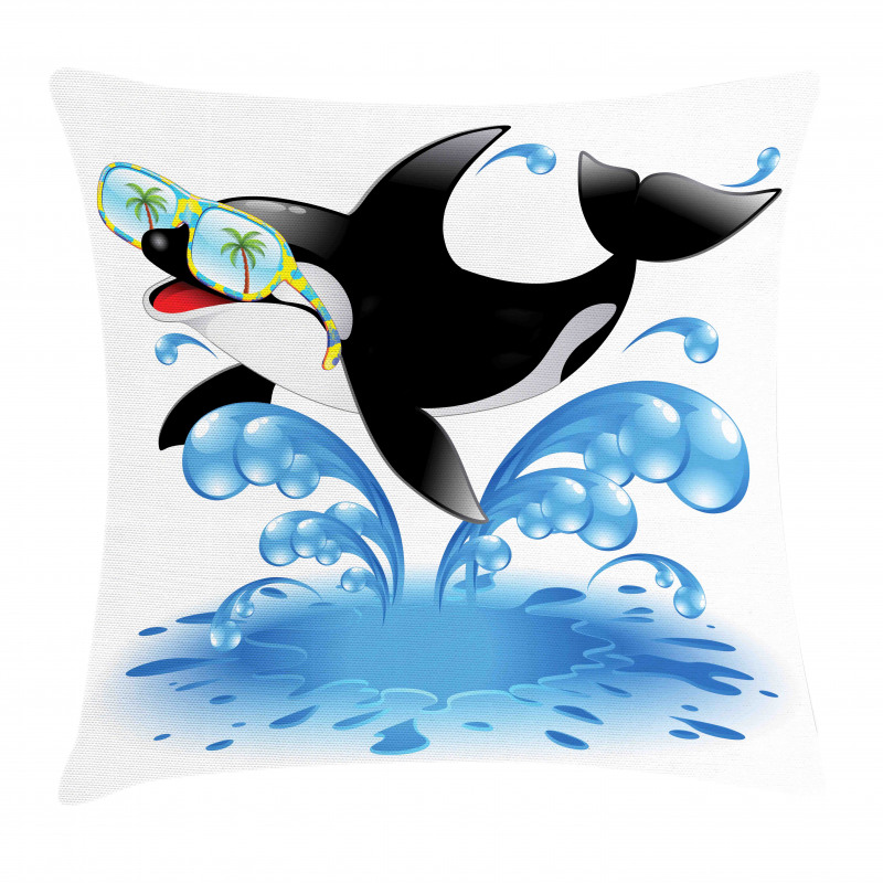 Whale with Sunglasses Pillow Cover