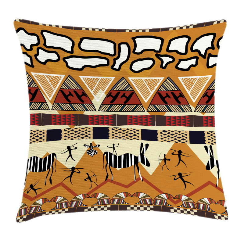 Hunt Zebra Tribe Ethnic Pillow Cover