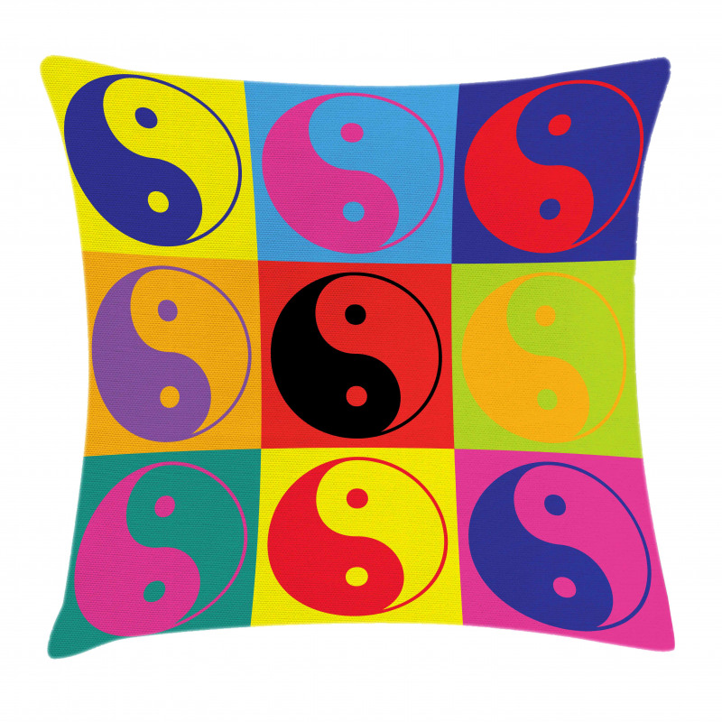 Ying Yang Hippie Pillow Cover