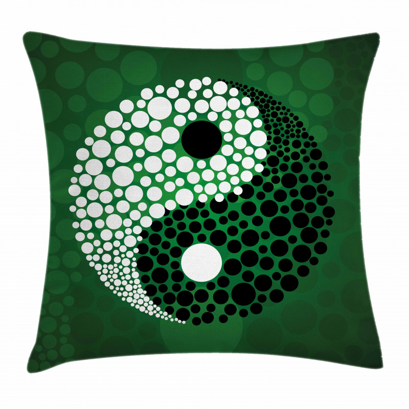 Ying Yang Green Harmony Pillow Cover
