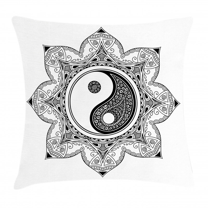 Mehndi Mandala Floral Art Pillow Cover