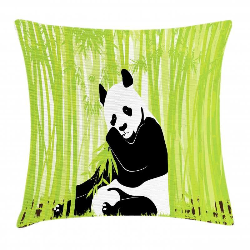 Panda in Bamboo Forest Pillow Cover