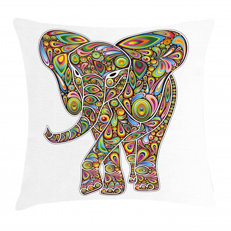 Boho Elephant Art Pillow Cover