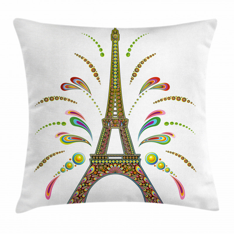 Eiffel Fireworks Pillow Cover