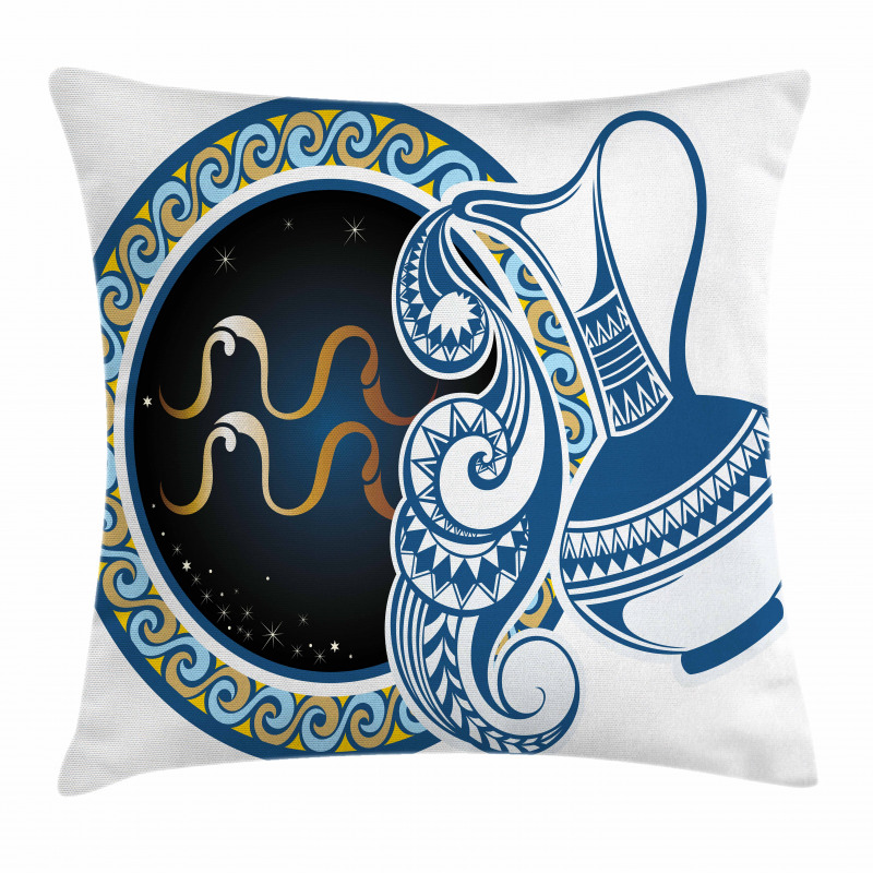 Aquarius Sign Pillow Cover