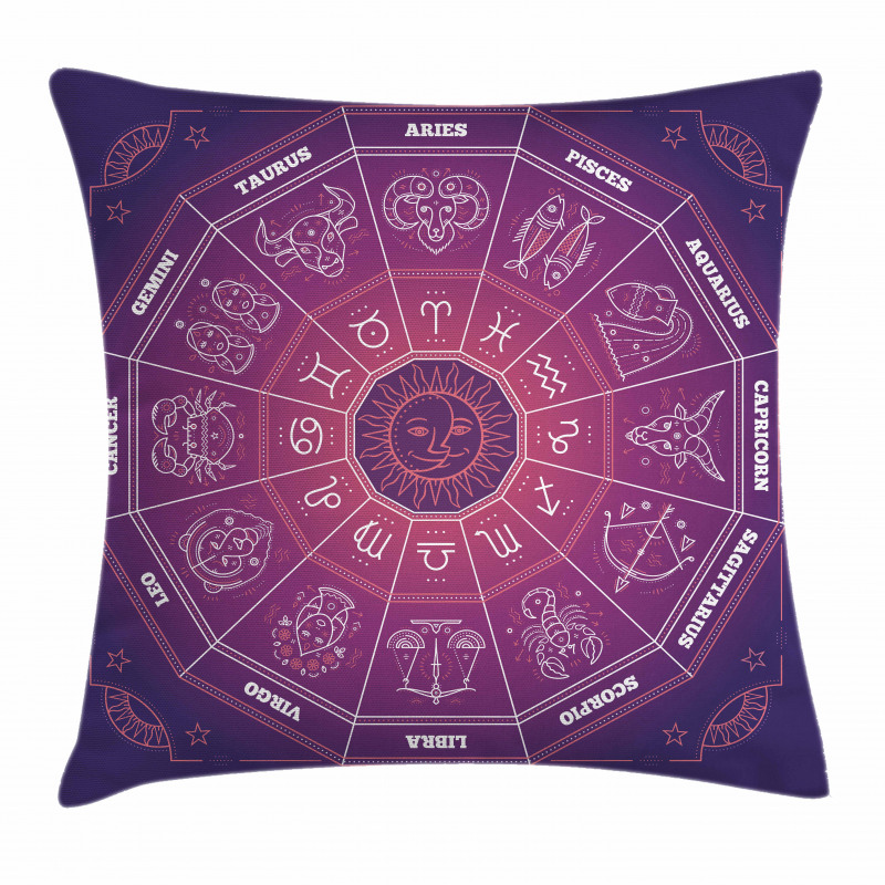 Colorful Astrology Signs Pillow Cover