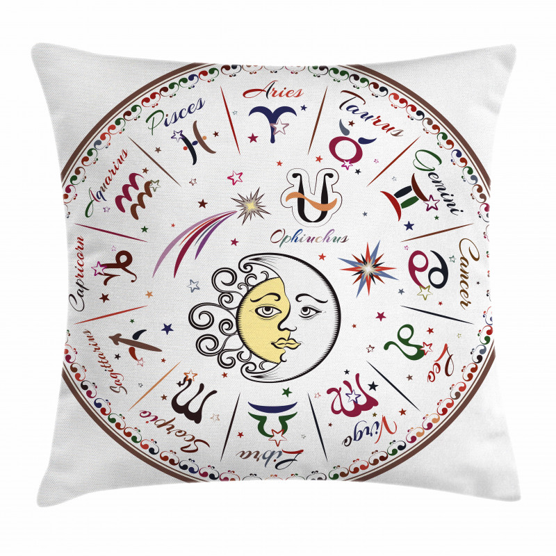 Moon Sun and Signs Pillow Cover