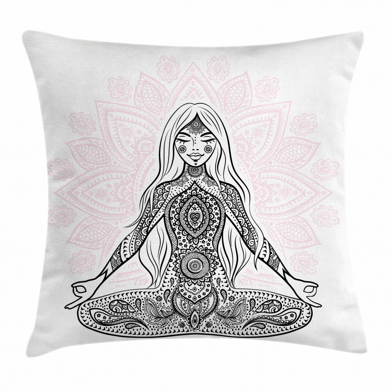 Meditation Lotus Mandala Pillow Cover