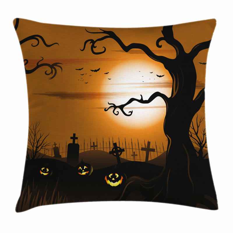 Scary Cemetery Pillow Cover