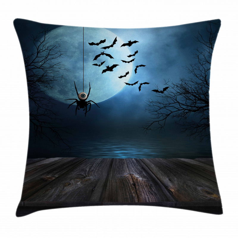 Lake Scene Bat Pillow Cover