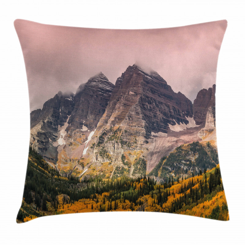 Mountain Forest Scenery Pillow Cover