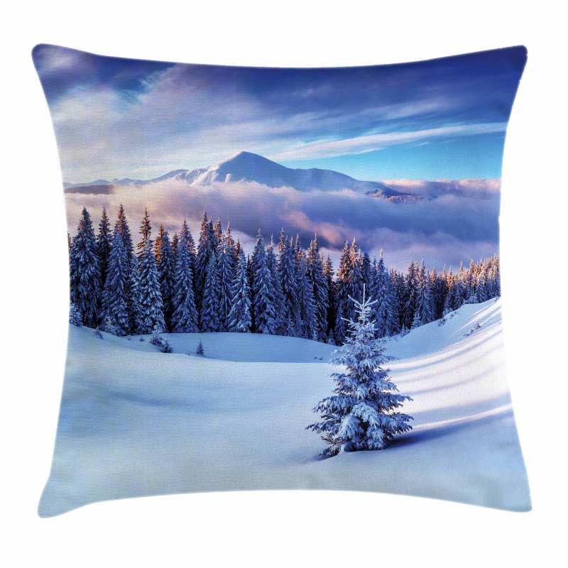 Mountain Peaks Snowy Pillow Cover
