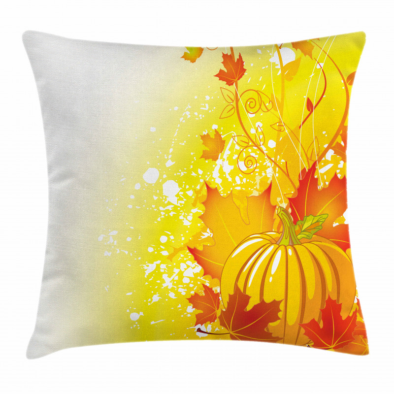 Pumpkin Fall Leaves Pillow Cover