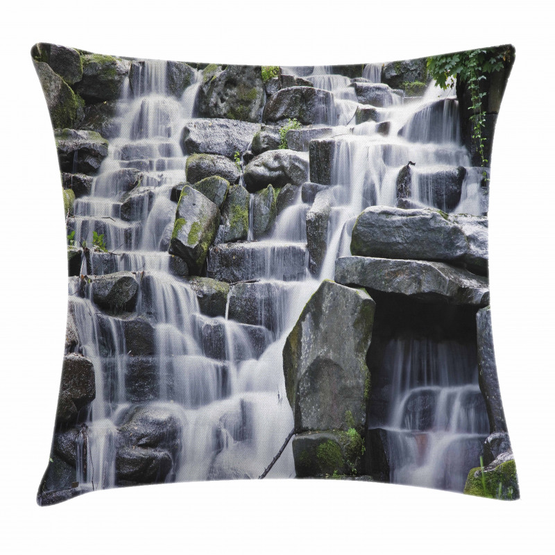 Stream on Rock Nature Pillow Cover