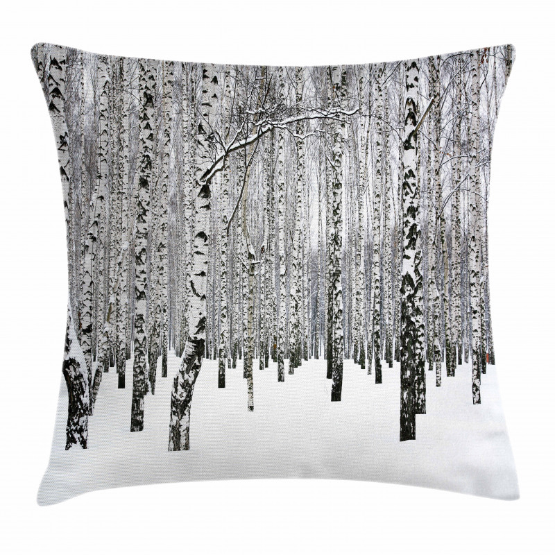 Snowy Forest Photo Woodland Pillow Cover