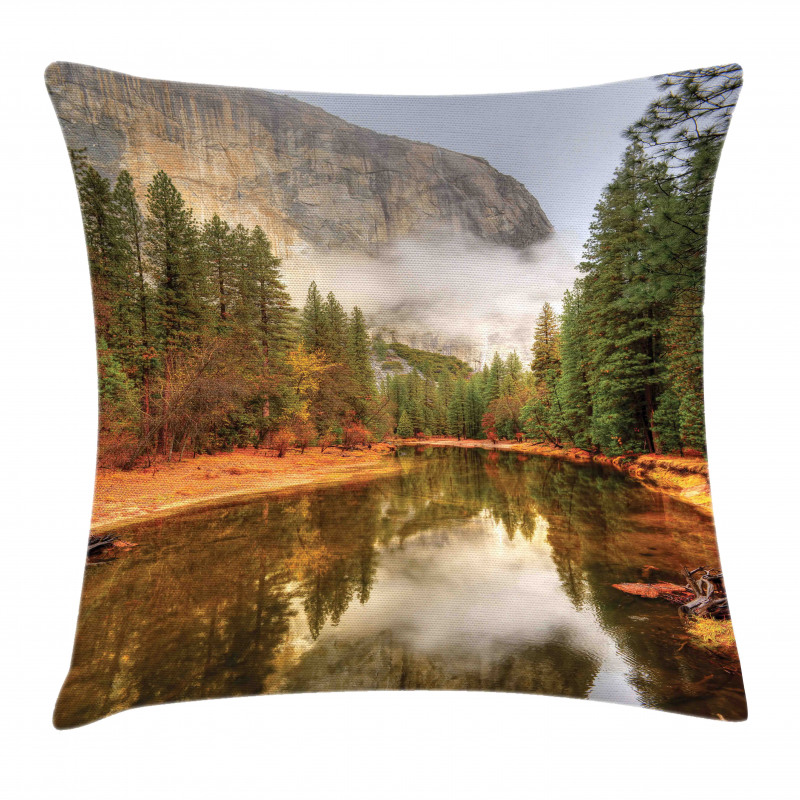 River in Morning View Pillow Cover