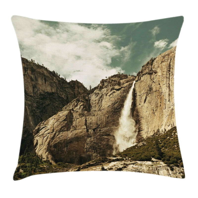 Waterfall Yosemite Park Pillow Cover