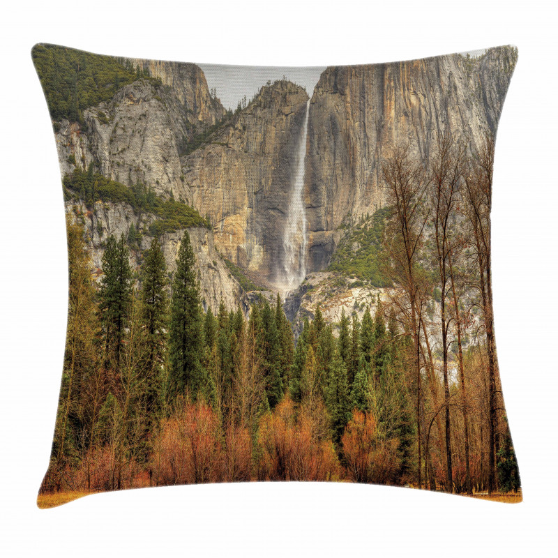 Yosemite Falls Trees Pillow Cover