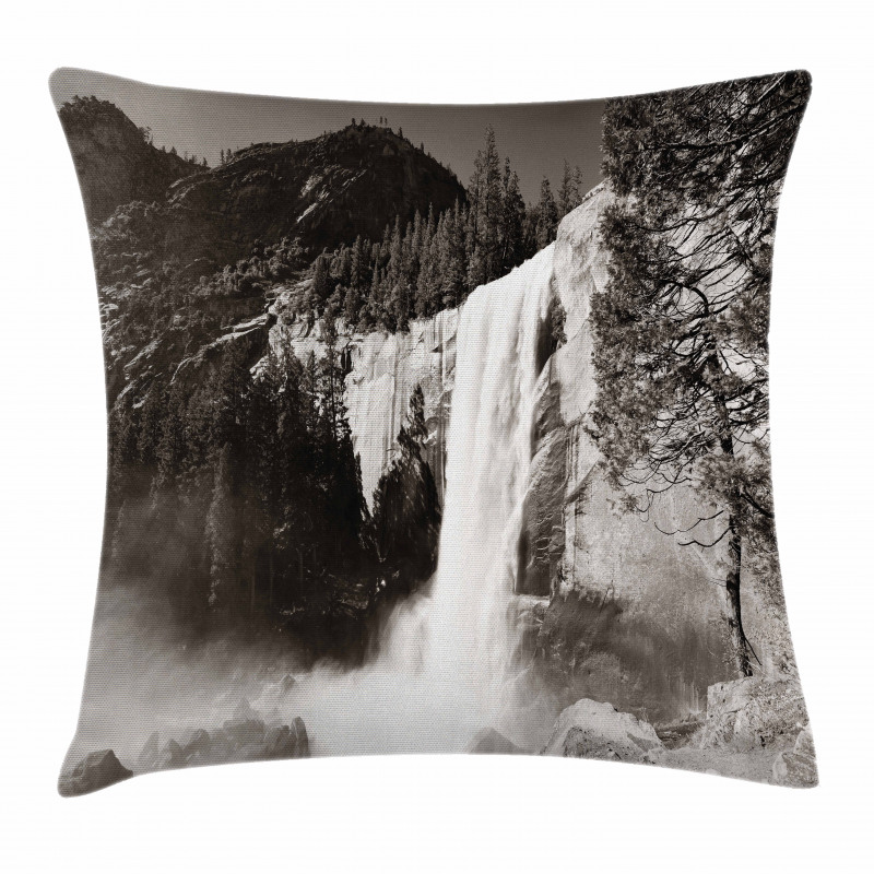 Waterfalls in Yosemite Pillow Cover