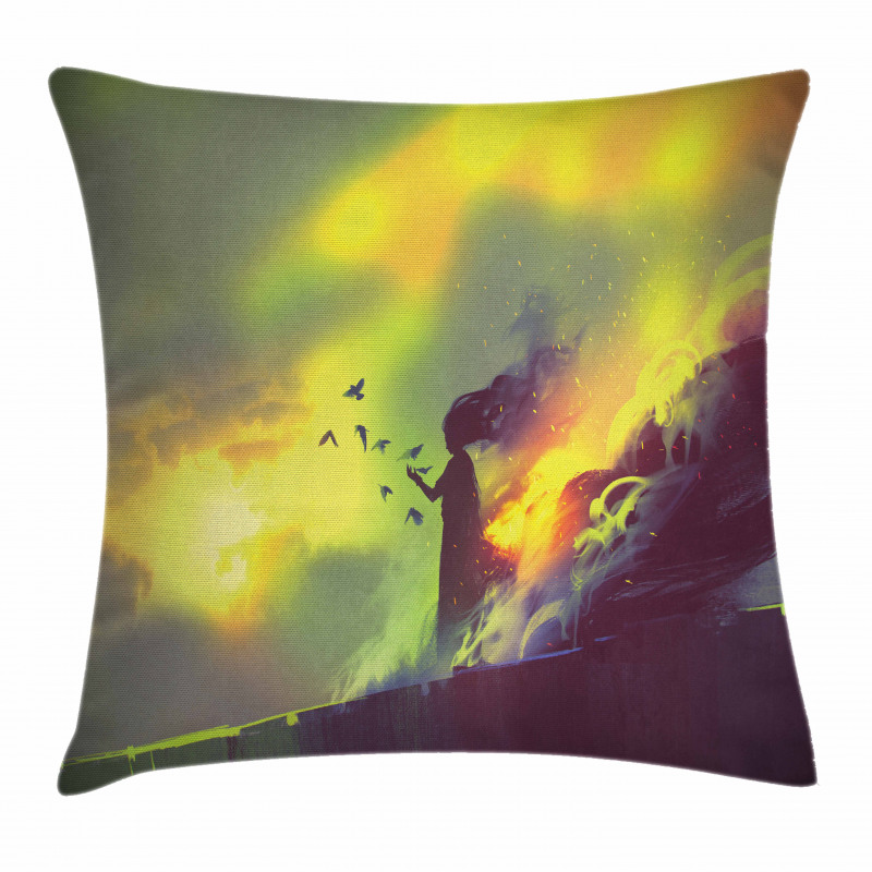 House in Flames Magic Pillow Cover
