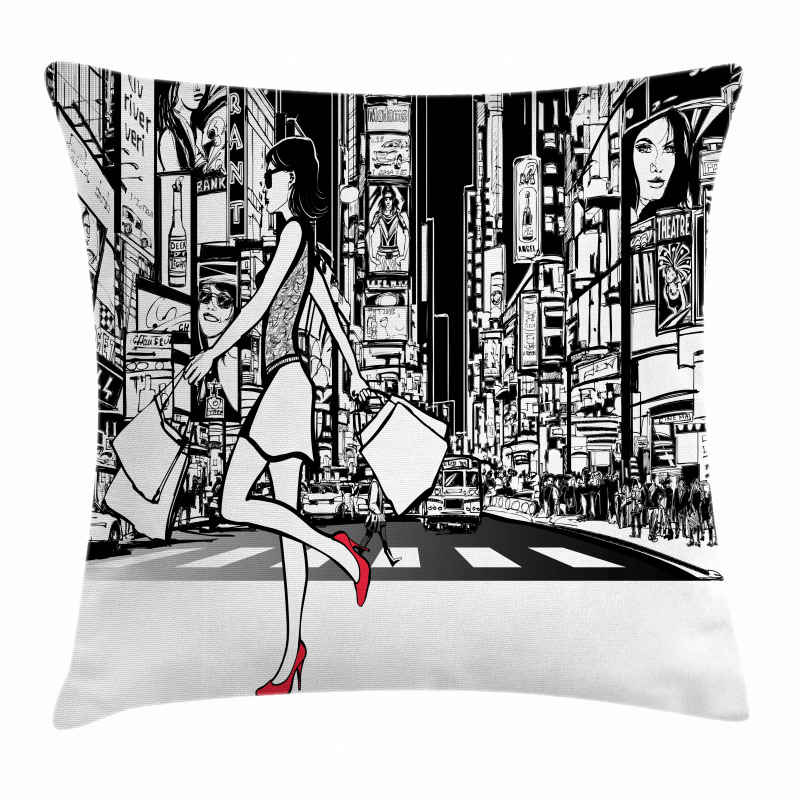 Shopper Girl NYC Pillow Cover