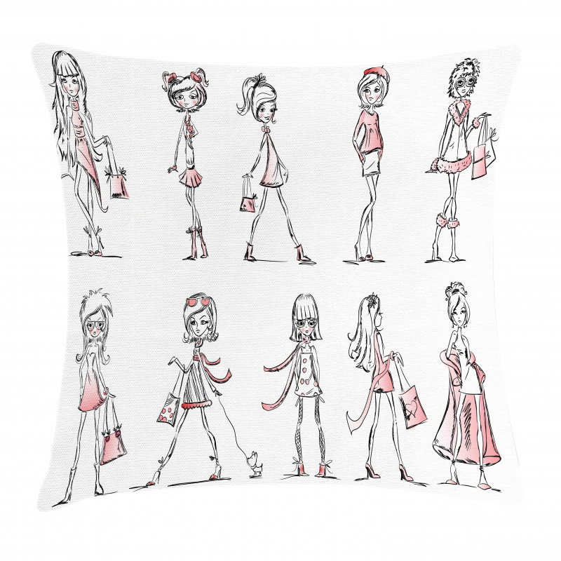 Cartoon Fashion Ladies Pillow Cover