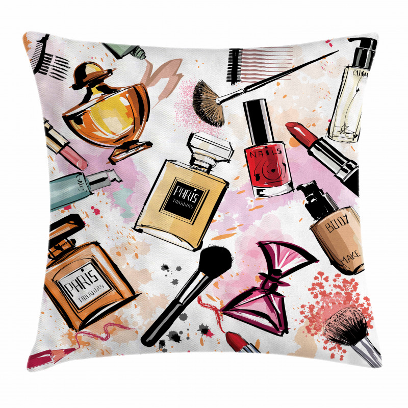 Cosmetics Make up Theme Pillow Cover