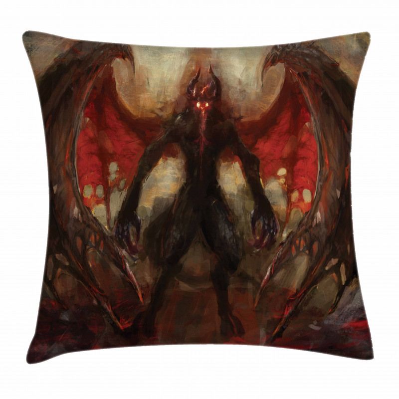 Devil Wings Flame Pillow Cover