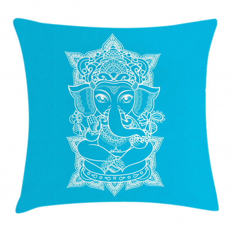 Old Elephant Figure Graphic Pillow Cover