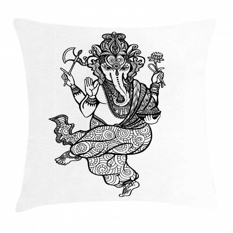 Dancing Elephant Sketch Pillow Cover