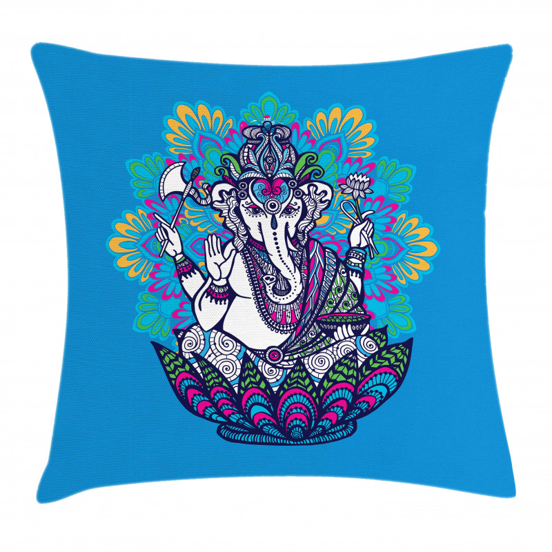 Elephant Mandala Pattern Pillow Cover