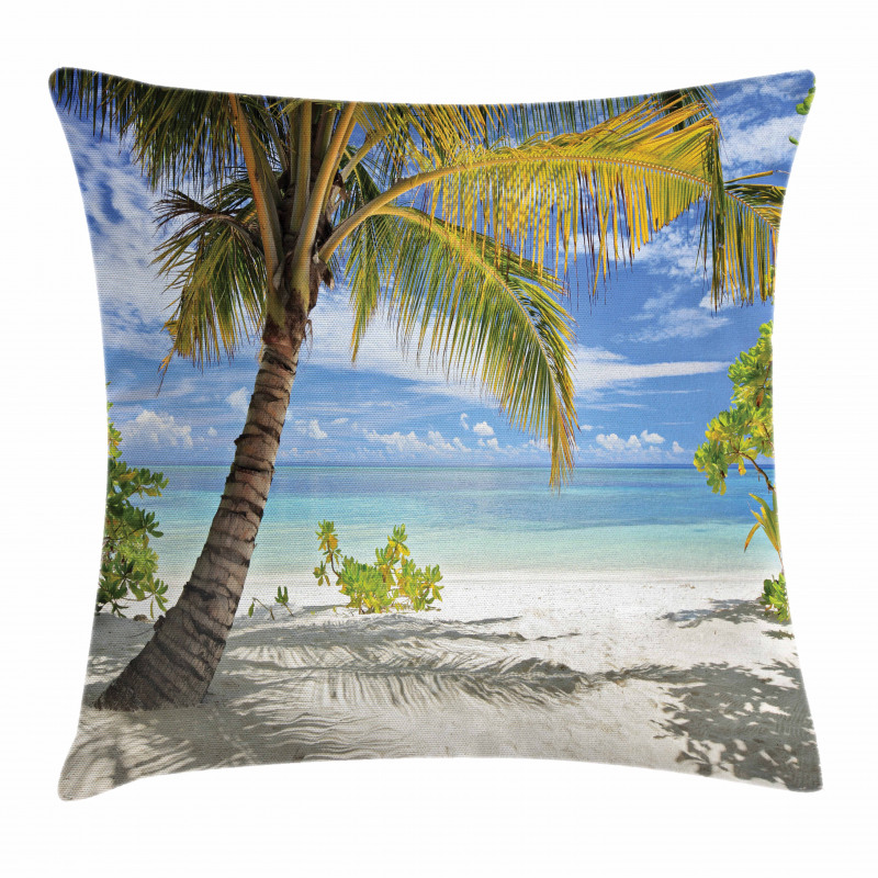 Palm Trees Coastline Pillow Cover