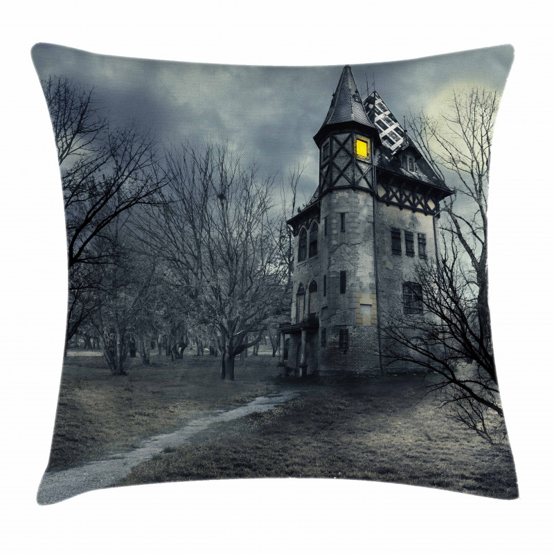 Gothic Haunted House Pillow Cover