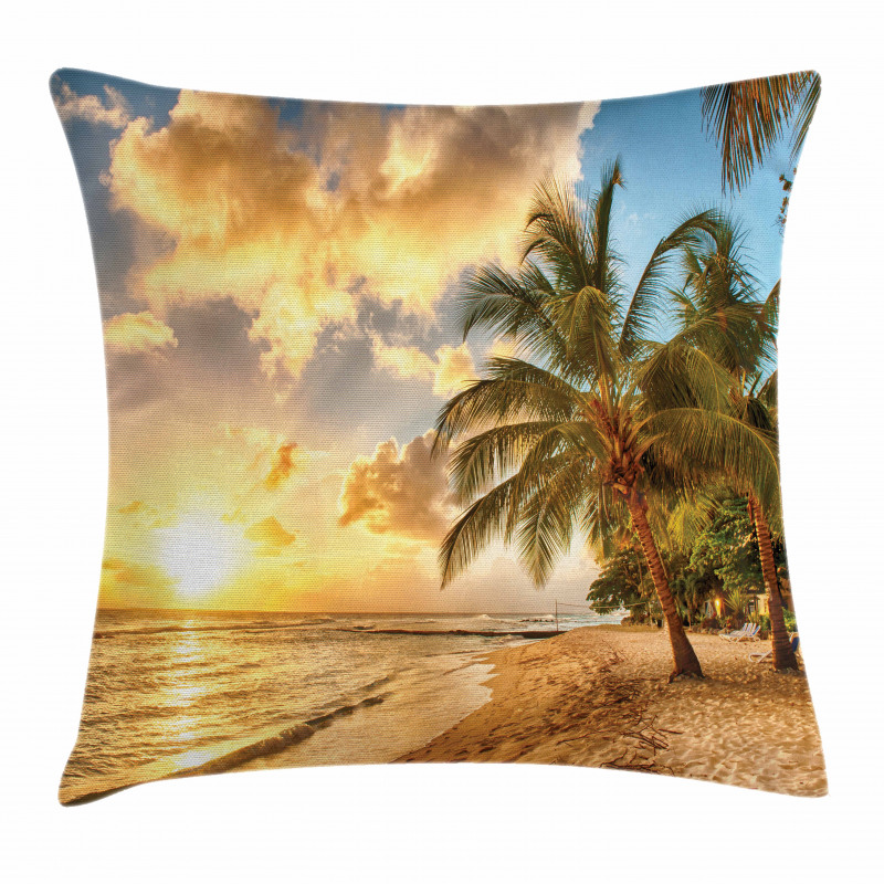 Exotic Sandy Beach Pillow Cover