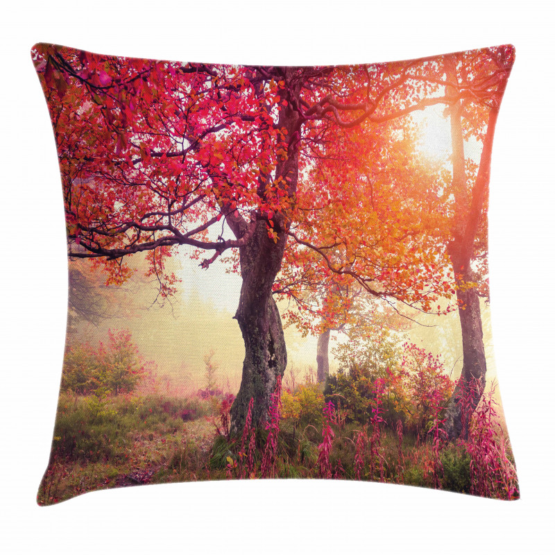 Flowers in Park Fall Pillow Cover