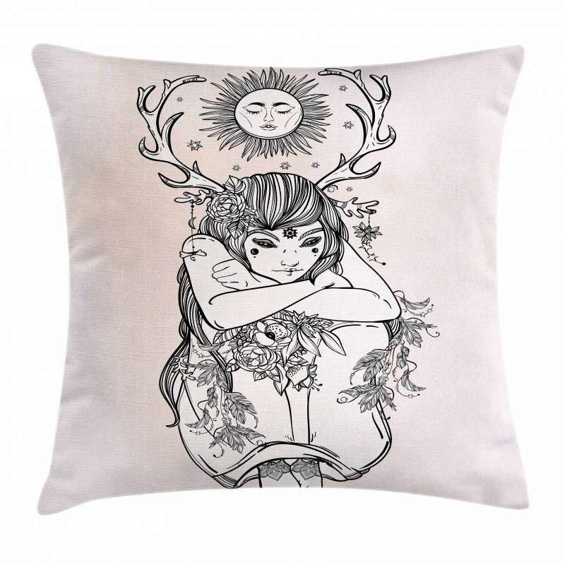 Occult Girl Under Sun Pillow Cover