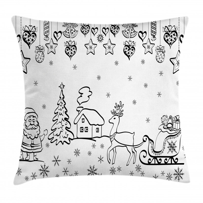 Tree Reindeer Santa Pillow Cover