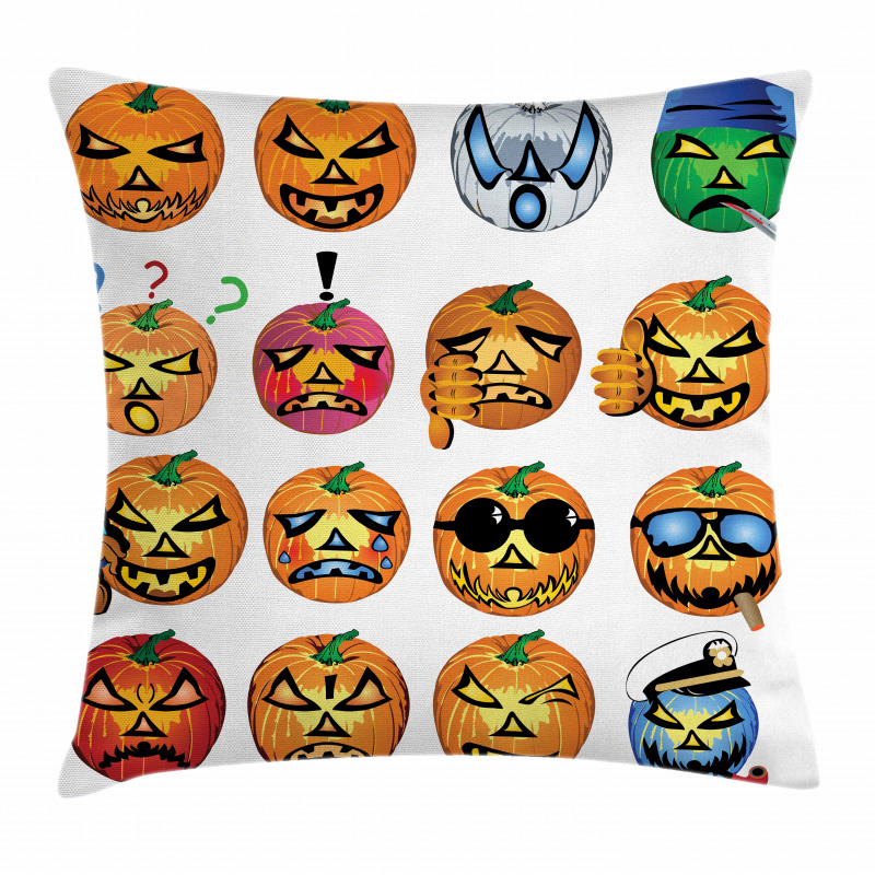 Pumpkin Emoji Pillow Cover