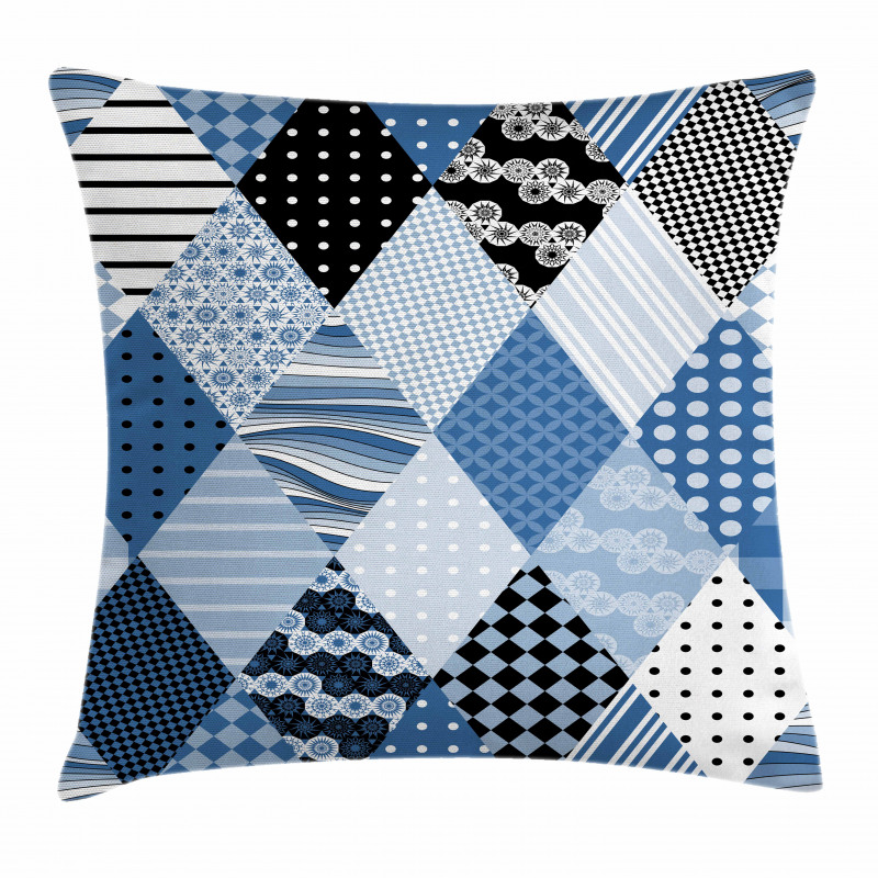 Diamond Shaped Patchworks Pillow Cover