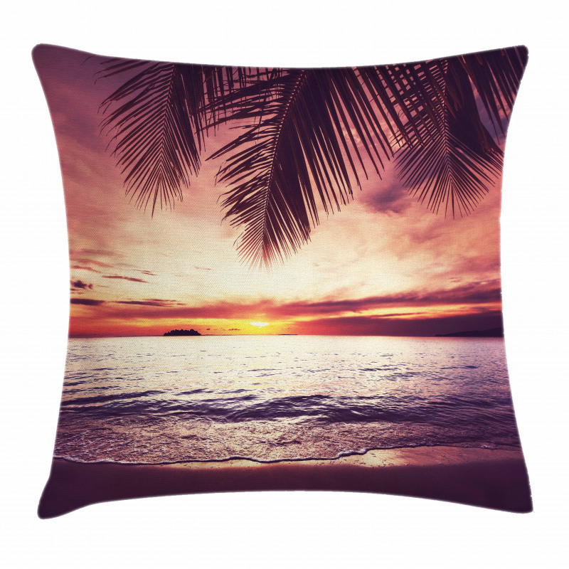 Sunset Ocean Waves Pillow Cover