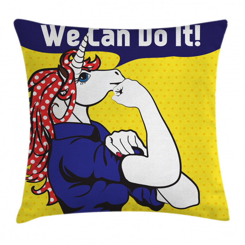 Unicorn with Polka Dot Pillow Cover