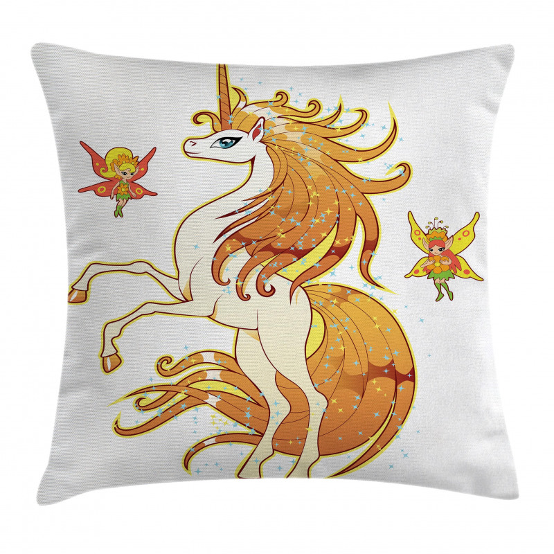 Unicorn and Fairy Art Pillow Cover