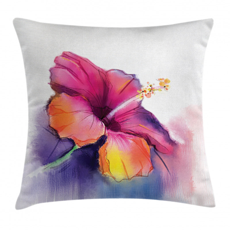 Hibiscus Flower Pastel Pillow Cover