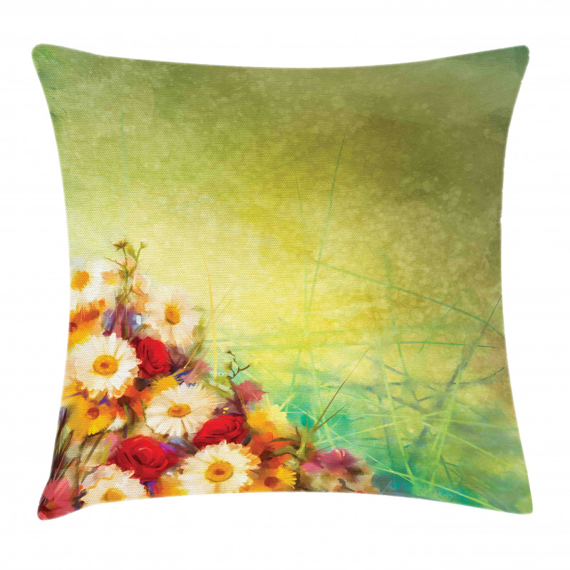 Romantic Flower Bouquet Pillow Cover