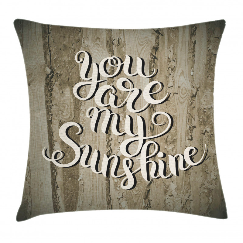 Romantic Words Wooden Pillow Cover