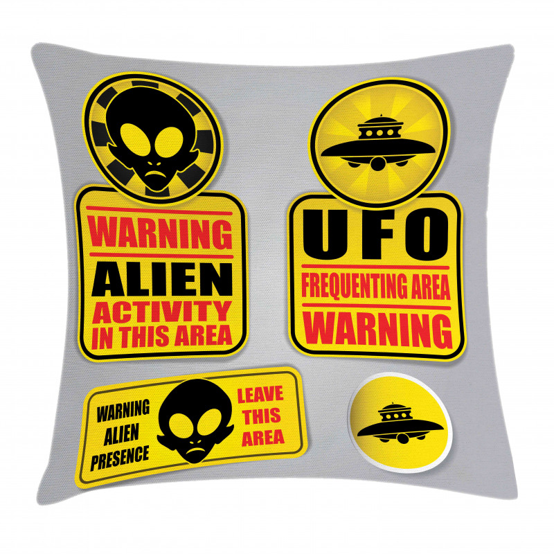 Warning Alien Danger Pillow Cover